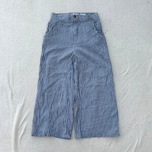 Hollister Ultra High-Rise Wide Leg Cropped Pants Women's Size M Blue Striped